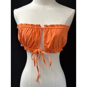 FP Toast Swim Ruffle Bandeau Bikini Top Nectarine Sz L